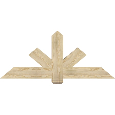 Ekena Millwork Kennewick Rough Sawn Timber Gable Bracket, Douglas Fir, 60"W x 25"H x 4"D x 6"F, 10/12 Pitch GBW060X25X0406KEN00RDF